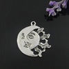 Pendant. Fashion Zinc Alloy Jewelry Findings. Lead-free. Moon Sun 26x28mm. Sold by Bag 