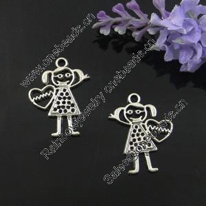 Pendant. Fashion Zinc Alloy Jewelry Findings. Lead-free. people 27x21mm. Sold by Bag 
