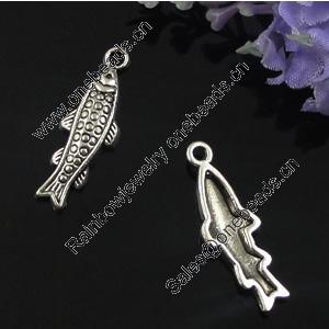 Pendant. Fashion Zinc Alloy Jewelry Findings. Lead-free. Animal 27x9mm. Sold by Bag 
