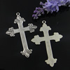 Pendant. Fashion Zinc Alloy Jewelry Findings. Lead-free. Cross 63x42mm. Sold by Bag 
