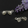 Pendant. Fashion Zinc Alloy Jewelry Findings. Lead-free. spectacles  10x24mm. Sold by Bag 
