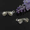 Pendant. Fashion Zinc Alloy Jewelry Findings. Lead-free. spectacles  10x24mm. Sold by Bag 