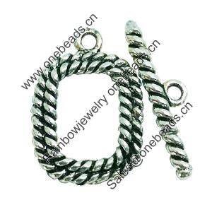 Clasps. Fashion Zinc Alloy jewelry findings. Lead-free. Loop:20x13mm. Bar:20x6mm. Sold by KG