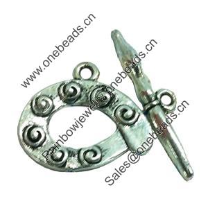 Clasps. Fashion Zinc Alloy jewelry findings. Lead-free. Loop:20x16mm. Bar:24x5mm. Sold by KG