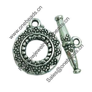 Clasps. Fashion Zinc Alloy jewelry findings. Lead-free. Loop:17x14mm. Bar:17x6mm. Sold by KG