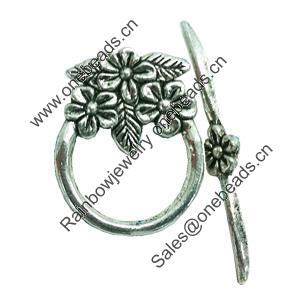 Clasps. Fashion Zinc Alloy jewelry findings. Lead-free. Loop:21x16mm. Bar:30x5mm. Sold by KG