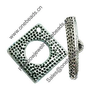 Clasps. Fashion Zinc Alloy jewelry findings. Lead-free. Loop:20x20mm. Bar:20x6mm. Sold by KG