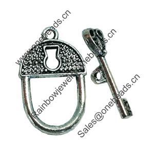 Clasps. Fashion Zinc Alloy jewelry findings. Lead-free. Loop:26x15mm. Bar:26x5mm. Sold by KG