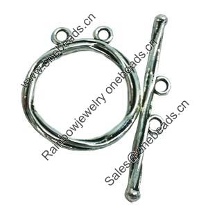 Clasps. Fashion Zinc Alloy jewelry findings. Lead-free. Loop:30x25mm. Bar:43x6mm. Sold by KG
