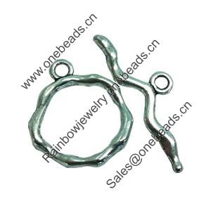 Clasps. Fashion Zinc Alloy jewelry findings. Lead-free. Loop:21x19mm. Bar:30x10mm. Sold by KG
