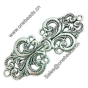 Clasps. Fashion Zinc Alloy jewelry findings. Lead-free. 73x30mm Sold by Bag