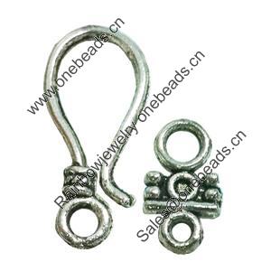 Clasps. Fashion Zinc Alloy jewelry findings. Lead-free. Loop:23x11mm. Bar:14x8mm. Sold by KG