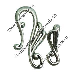 Clasps. Fashion Zinc Alloy jewelry findings. Lead-free. Loop:24x12mm. Bar:16x5mm. Sold by KG