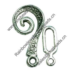 Clasps. Fashion Zinc Alloy jewelry findings. Lead-free. Loop:25x13mm. Bar:16x6mm. Sold by KG