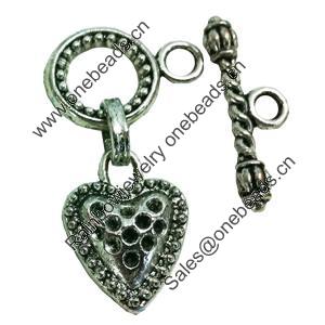 Clasps. Fashion Zinc Alloy jewelry findings. Lead-free. Loop:34x19mm. Bar:24x9mm. Sold by KG