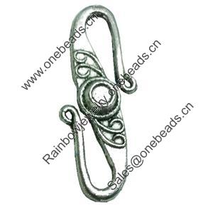 Clasps. Fashion Zinc Alloy jewelry findings. Lead-free. 30x12mm. Sold by KG