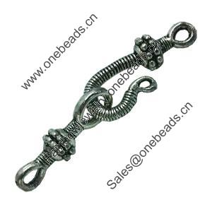 Clasps. Fashion Zinc Alloy jewelry findings. Lead-free. 44x10mm. Sold by KG