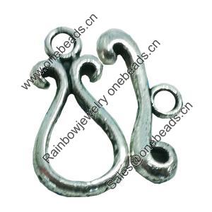 Clasps. Fashion Zinc Alloy jewelry findings. Lead-free. Loop:24x12mm. Bar:21x9mm. Sold by KG