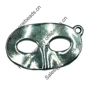 Pendant. Fashion Zinc Alloy jewelry findings. Lead-free. mask 26x15mm. Sold by Bag