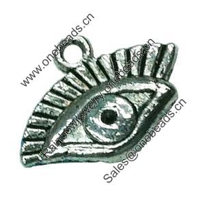 Pendant. Fashion Zinc Alloy jewelry findings. Lead-free. Eye 11x16mm. Sold by Bag