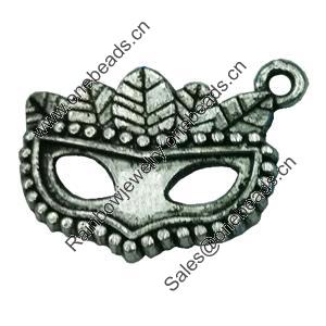 Pendant. Fashion Zinc Alloy jewelry findings. Lead-free. mask 15x20mm. Sold by Bag