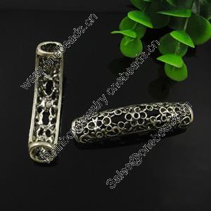 Tube, Fashion Zinc Alloy Jewelry Findings Lead-free, 55x12.5mm, Sold by Bag 