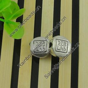 Beads. Fashion Zinc Alloy jewelry findings. Lead-free. Flat oval 12x13mm，Hole size:3mm. Sold by Bag 