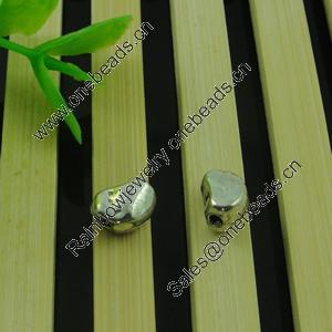 Beads. Fashion Zinc Alloy jewelry findings. Lead-free. Nugget 5.5x7.5mm，Hole size:1.5mm. Sold by Bag