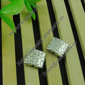Beads. Fashion Zinc Alloy jewelry findings. Lead-free. Square 10mm. Sold by Bag