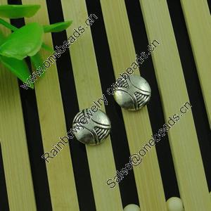 Beads. Fashion Zinc Alloy jewelry findings. Lead-free. Flat Round 10x10mm. Sold by Bag
