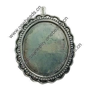Zinc Alloy Cabochon Settings. Fashion Jewelry Findings.  40x34mm Inner dia：24x28.2mm. Sold by Bag
