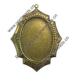Zinc Alloy Cabochon Settings. Fashion Jewelry Findings.  55x40mm Inner dia：24.5x33.5mm. Sold by Bag