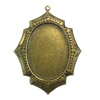 Zinc Alloy Cabochon Settings. Fashion Jewelry Findings.  55x40mm Inner dia：24.5x33.5mm. Sold by Bag