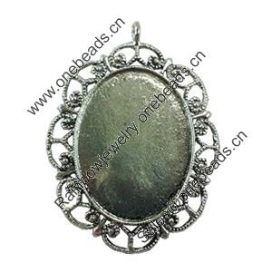 Zinc Alloy Cabochon Settings. Fashion Jewelry Findings.  45x62mm Inner dia：30x39.5mm. Sold by Bag