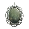Zinc Alloy Cabochon Settings. Fashion Jewelry Findings.  45x62mm Inner dia：30x39.5mm. Sold by Bag
