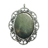 Zinc Alloy Cabochon Settings. Fashion Jewelry Findings.  45x62mm Inner dia：30x39.5mm. Sold by Bag