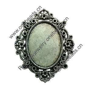Zinc Alloy Cabochon Settings. Fashion Jewelry Findings.  50x40mm Inner dia：22.5x30.5mm. Sold by Bag