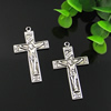 Pendant. Fashion Zinc Alloy Jewelry Findings. Lead-free. Cross 43x25.5mm. Sold by Bag 
