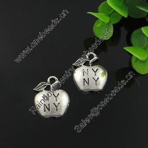 Pendant. Fashion Zinc Alloy Jewelry Findings. Lead-free. Fruit 22x17mm. Sold by Bag 
