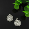 Pendant. Fashion Zinc Alloy Jewelry Findings. Lead-free. Flat Round 13x16mm. Sold by Bag 
