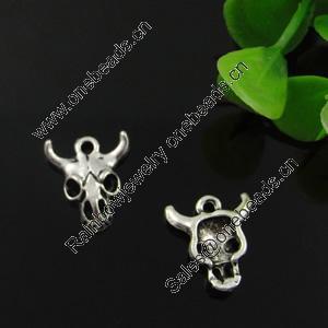 Pendant. Fashion Zinc Alloy Jewelry Findings. Lead-free. Animal 15x8mm. Sold by Bag