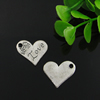 Pendant. Fashion Zinc Alloy Jewelry Findings. Lead-free. Heart 18x21mm. Sold by Bag
