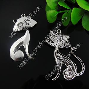 Pendant. Fashion Zinc Alloy Jewelry Findings. Lead-free. Animal 40x23mm. Sold by Bag