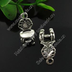 Pendant. Fashion Zinc Alloy Jewelry Findings. Lead-free. chair 22x9mm. Sold by Bag