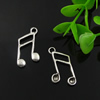 Pendant. Fashion Zinc Alloy Jewelry Findings. Lead-free. musical note 26x13mm. Sold by Bag
