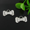 Pendant. Fashion Zinc Alloy Jewelry Findings. Lead-free. Bowknot 19x11.5mm. Sold by Bag
