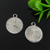 Pendant. Fashion Zinc Alloy Jewelry Findings. Lead-free. Flat Round 19x18mm. Sold by Bag 
