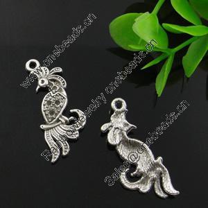 Pendant. Fashion Zinc Alloy Jewelry Findings. Lead-free. Animal 32x13mm. Sold by Bag