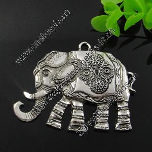 Pendant. Fashion Zinc Alloy Jewelry Findings. Lead-free. Animal 52x64mm. Sold by PC