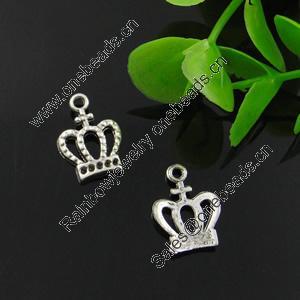 Pendant. Fashion Zinc Alloy Jewelry Findings. Lead-free. Crown 9.5x5.5mm. Sold by Bag